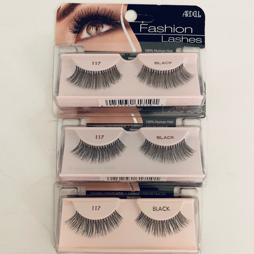 NEW 3 Pairs of Ardell #117 Eye Lashes, Black